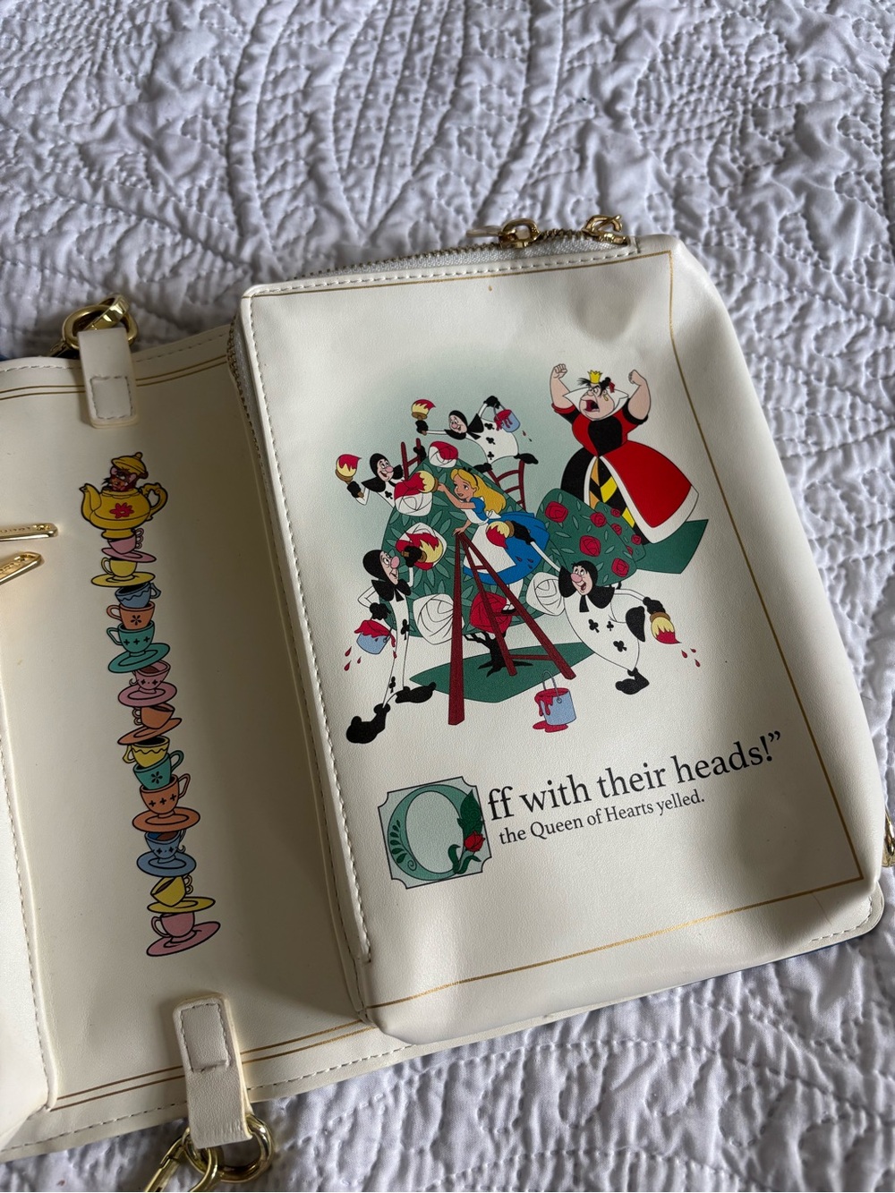 Loungefly Blue Alice in Wonderland Storybook Crossbody with Floral Print - Picture 7 of 10